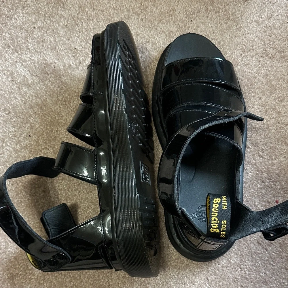 Dr. Martens Clarissa II Black Patent Leather Sandals - Picture 4 of 9